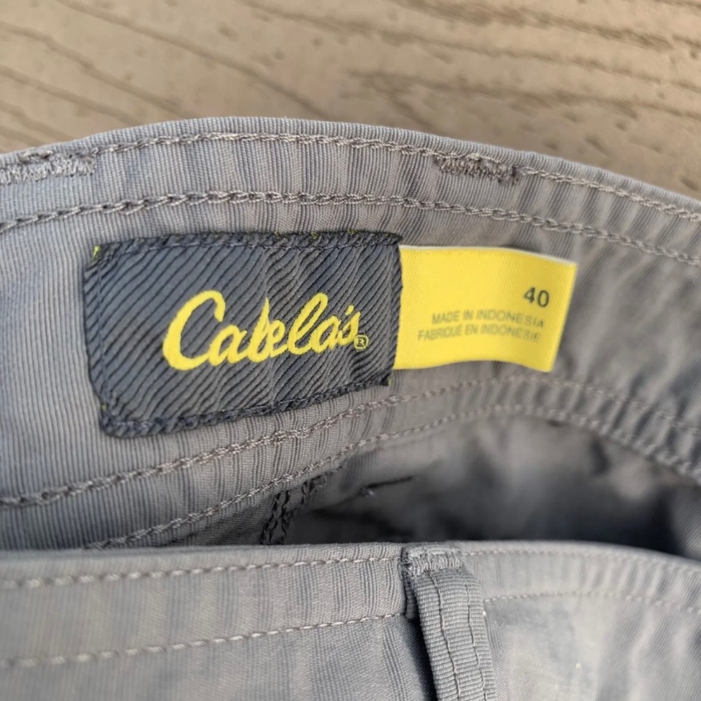 Cabela's Cargo Shorts Men's Size 40 Reg Gray Casual Zipper Side Pockets READ - Picture 9 of 9
